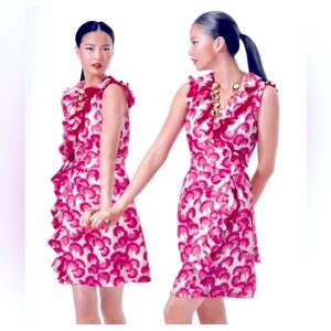 Kate Spade Silk Floral Ruffle Wrap Dress Easter Perfect  Sleeveless Dress